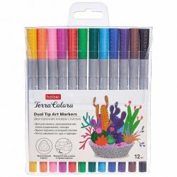 Линеры с кистью Terra Colora, 12 цветов