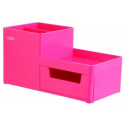 Органайзер настольный Deli Rio, цвет розовый, 4 отделения, 175x90x92 мм, арт. EZ25140