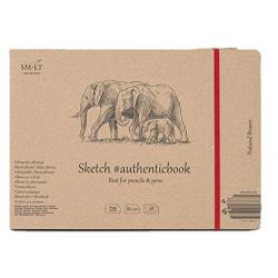 Скетчбук для эскизов Smiltainis Brown #authenticbook с резинкой, тонированный, 24,5x18,1 см, 28 л (крафт)