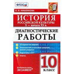 Диагностические работы. История российской культуры X-начала XX в. 10 класс. ФГОС